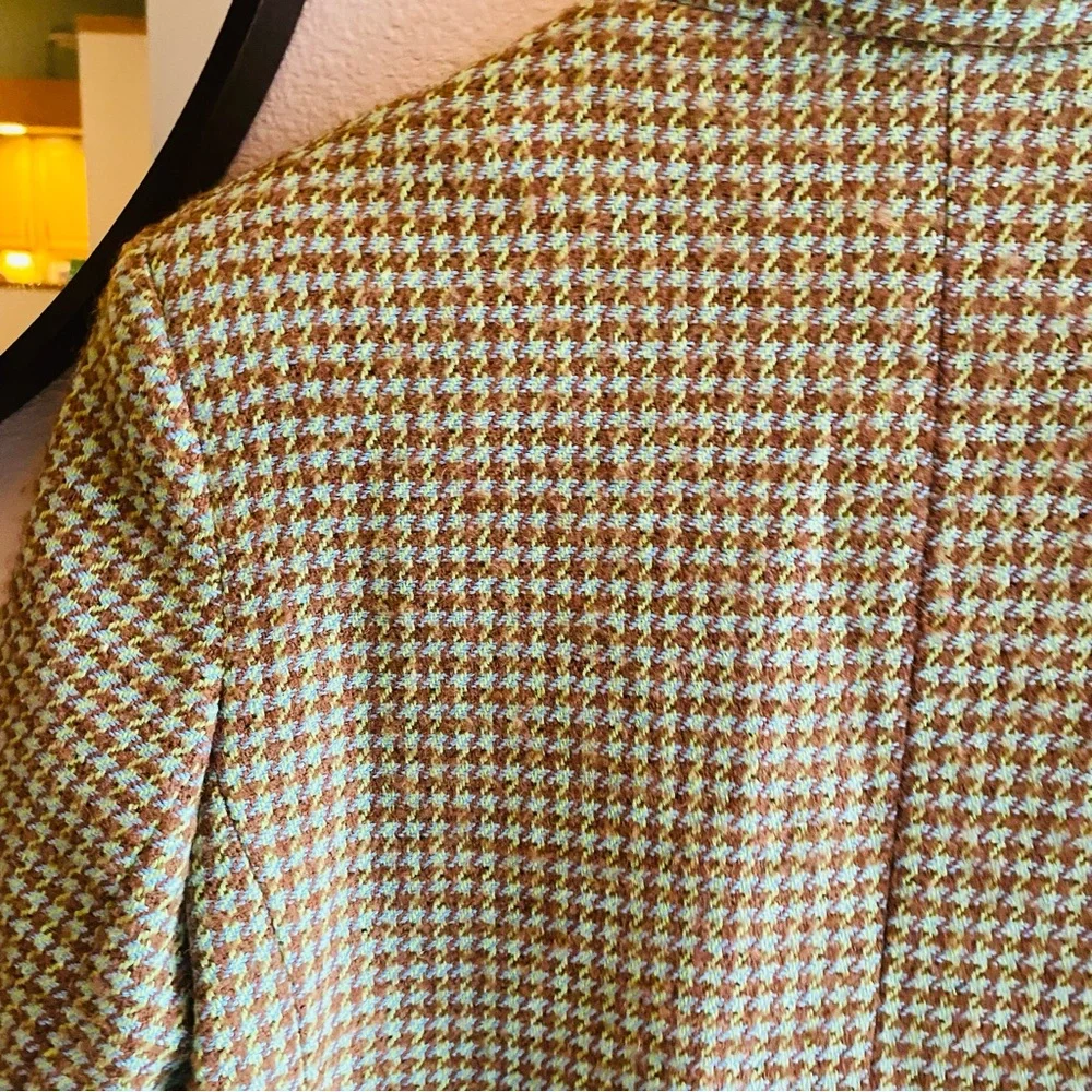 Mango Blazer Houndstooth Oversized Green - Picture 9 of 9